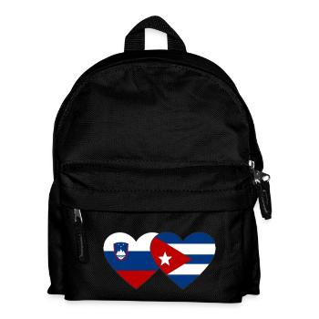 Slowenien Kuba Flagge Herz - Kinder Rucksack - Schwarz - Vorne