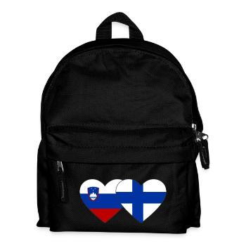 Slovénie Finlande Drapeau Coeur - Sac à dos Enfant - noir - Devant