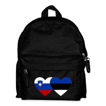 Slowenien Estland Flagge Herz - Kinder Rucksack - Schwarz - Vorne