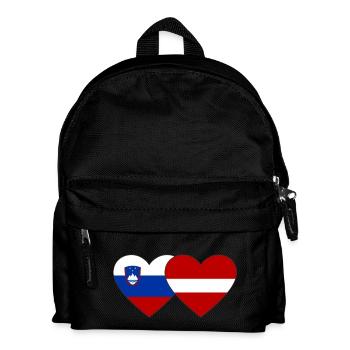 Slowenien Lettland Flagge Herz - Kinder Rucksack - Schwarz - Vorne