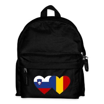 Slovénie Roumanie Drapeau Coeur utilisé - Sac à dos Enfant - noir - Devant