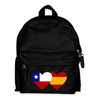 Chile Spanien Flagge Herz - Kinder Rucksack - Schwarz - Vorne