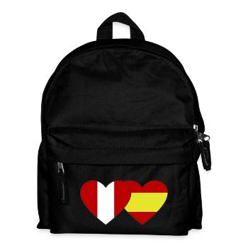 Peru Spanien Flagge Herz - Kinder Rucksack - Schwarz - Vorne