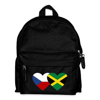 Tschechien Jamaika Flagge Herz - Kinder Rucksack - Schwarz - Vorne