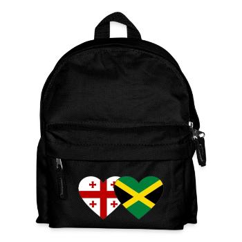Géorgie Jamaïque Drapeau Coeur - Sac à dos Enfant - noir - Devant