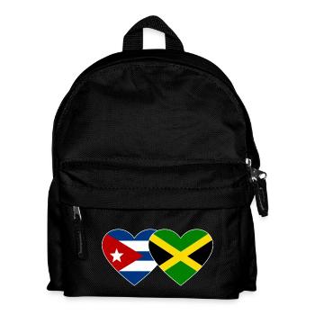 Cuba, Jamaïque, Drapeau, Coeur - Sac à dos Enfant - noir - Devant