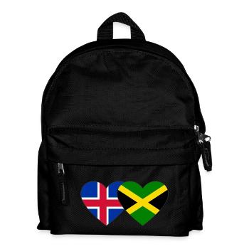 Islande Jamaïque Drapeau Coeur - Sac à dos Enfant - noir - Devant