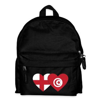 England Tunisia Flag Heart - Kids' Backpack - black - Front