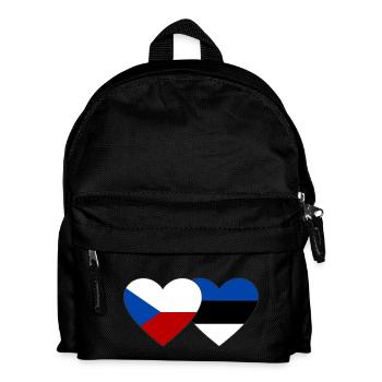 Tschechien Estland Flagge Herz - Kinder Rucksack - Schwarz - Vorne