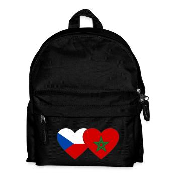 Tschechien Marokko Flagge Herz - Kinder Rucksack - Schwarz - Vorne