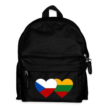 Tschechien Litauen Flagge Herz - Kinder Rucksack - Schwarz - Vorne