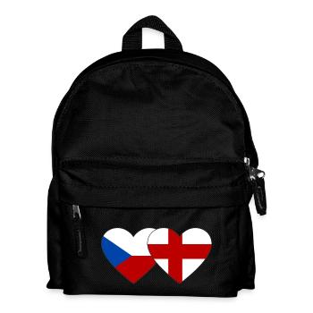 Tschechien England Flagge Herz - Kinder Rucksack - Schwarz - Vorne