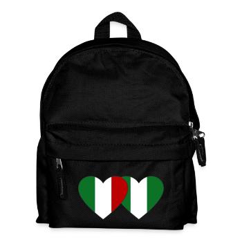 Italie Nigeria Drapeau Coeur - Sac à dos Enfant - noir - Devant