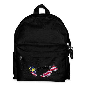 Malaysia Flagge in der Malaysia Landkarte MY - Kinder Rucksack - Schwarz - Vorne