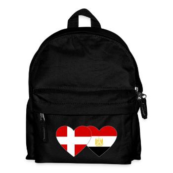 Dänemark Ägypten Flagge Hände Herzform - Kinder Rucksack - Schwarz - Vorne