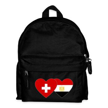 Switzerland Egypt Flag Hands Heart Shape - Kids' Backpack - black - Front