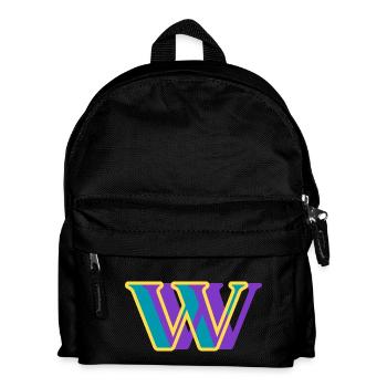Mehrfarbiger Buchstabe w - Kinder Rucksack - Schwarz - Vorne