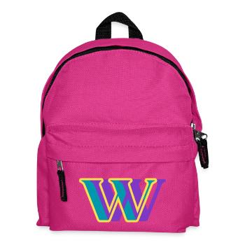 Mehrfarbiger Buchstabe w - Kinder Rucksack - Fuchsia - Vorne