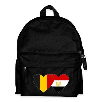 Belgium Egypt Flag Hands Heart Shape - Kids' Backpack - black - Front
