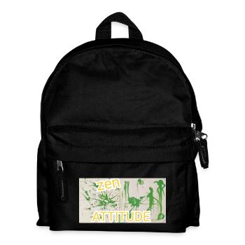 Peinture abstraite zen attitude, vert, bouddhisme - Sac à dos Enfant - noir - Devant