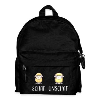 Schaf Unschaf lustiges cooles Geschenk - Kinder Rucksack - Schwarz - Vorne
