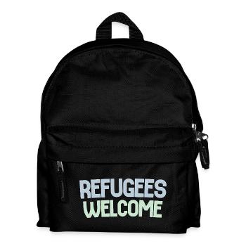 Refugees welcome retro - Kids' Backpack - black - Front