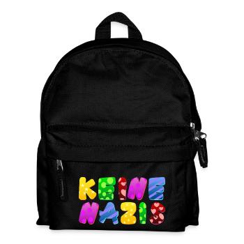 AfD stoppen gegen rechts Demokratie Vielfalt links - Kinder Rucksack - Schwarz - Vorne