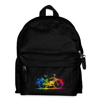 Colorful Bicycle Wheel Cyclist Bicycle Gift - Kids' Backpack - black - Front