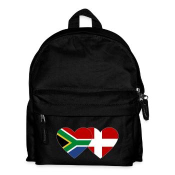 Afrique du Sud Danemark drapeau coeur forme - Sac à dos Enfant - noir - Devant