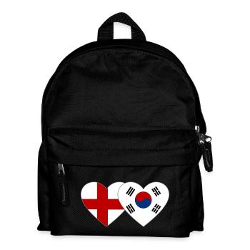 England South Korea Flag Heart - Kids' Backpack - black - Front