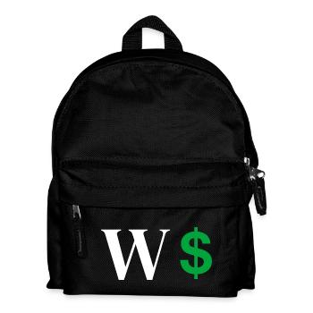 Buchstabe w Dollar - Kinder Rucksack - Schwarz - Vorne