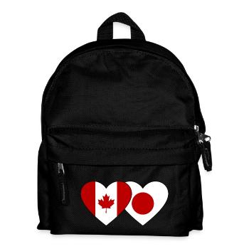 Canada Japan Flag Heart - Kids' Backpack - black - Front