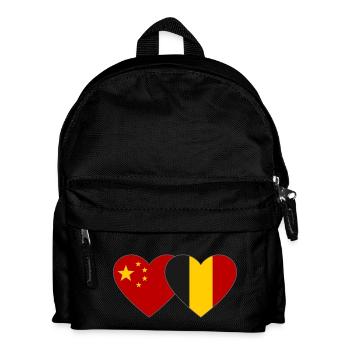 Chine Belgique Drapeau Coeur - Sac à dos Enfant - noir - Devant