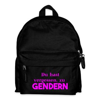 Du hast vergessen zu gendern Geschenkidee lustig - Kinder Rucksack - Schwarz - Vorne