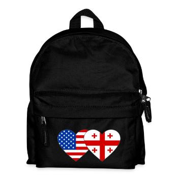 USA Georgien Flagge Herzform - Kinder Rucksack - Schwarz - Vorne
