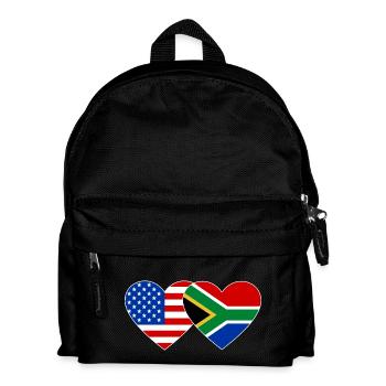 États-Unis, Afrique du Sud, drapeau, forme de coeur - Sac à dos Enfant - noir - Devant