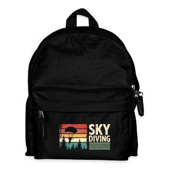 Skydiving Vintage Retro Sunset - Kids' Backpack - black - Front