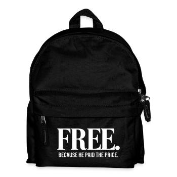 Frei Weil Er Den Preis Bezahlte Christlich - Kinder Rucksack - Schwarz - Vorne