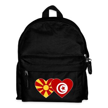 Macédoine Tunisie Drapeau Coeur - Sac à dos Enfant - noir - Devant