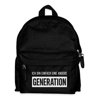 Ich bin einfach eine andere Generation - Kinder Rucksack - Schwarz - Vorne