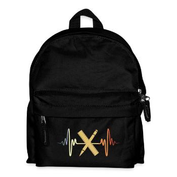 Vintage Ruler Heartbeat - Kids' Backpack - black - Front