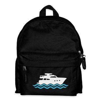 Yacht Silhouette Bateau à moteur - Sac à dos Enfant - noir - Devant