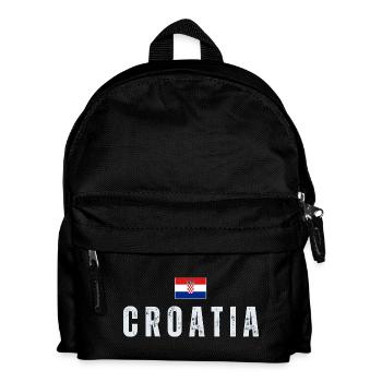 Drapeau croate, j’adore la Croatie - Sac à dos Enfant - noir - Devant