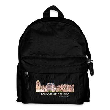 Heidelberg Schloss Panorama, Handzeichnung - Kids' Backpack - black - Front