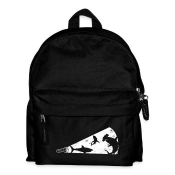 Shark Silhouette Megaphone - Kids' Backpack - black - Front