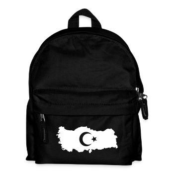 Kontur der Türkei mit Halbmond Stern - Kinder Rucksack - Schwarz - Vorne