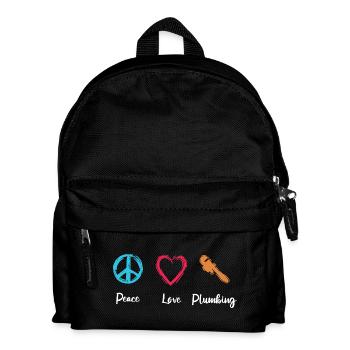 Peace Love Plumbing - Kids' Backpack - black - Front