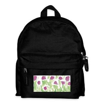 La vie est une prairie de fleurs - Sac à dos Enfant - noir - Devant