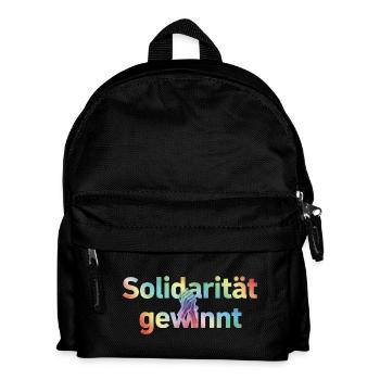 Solidarität gewinnt Statement Pride Fans LGBTQ - Kinder Rucksack - Schwarz - Vorne
