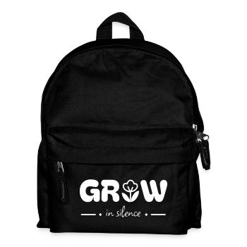 Grow in Silence – Inspirational Grow Typography - Kids' Backpack - black - Front